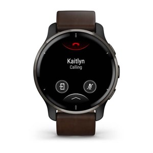 GARMIN - Venu 2 Plus, GPS, Black + Slate, Leather